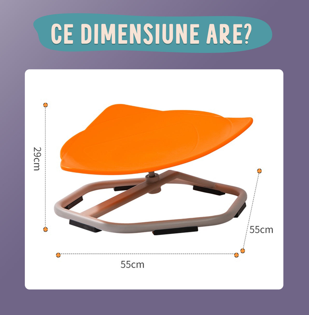 Scaun rotativ senzorial portocaliu Moonkee dimensiuni