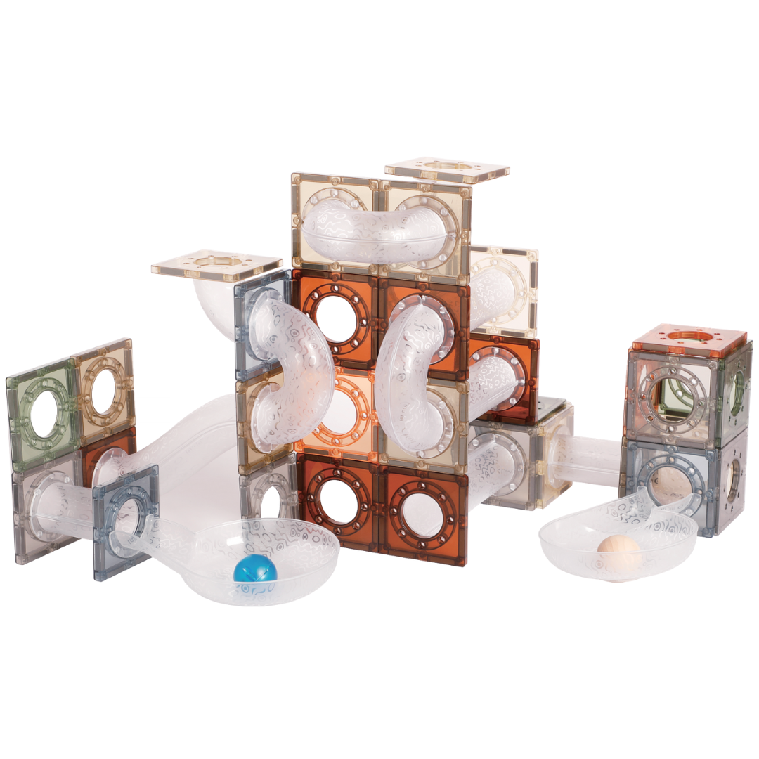 Set de constructie Magnetica Moonkee tuburi si placi